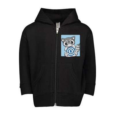 Autism Awareness Acceptance And Cute Anime Racoon Gift Toddler Zip Fleece Hoodie