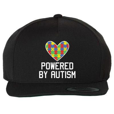 Autism Awareness Autistic Dad Mom Powered By Autism Gift Wool Snapback Cap