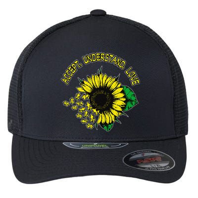 Autism Awareness Accept Understand Love Flexfit Unipanel Trucker Cap