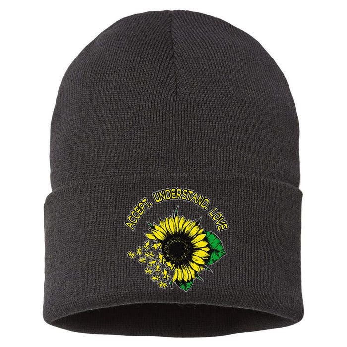 Autism Awareness Accept Understand Love Sustainable Knit Beanie