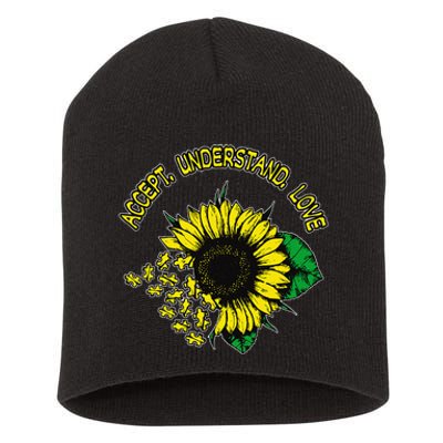 Autism Awareness Accept Understand Love Short Acrylic Beanie