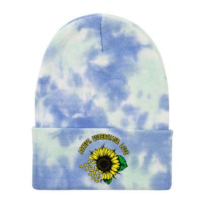 Autism Awareness Accept Understand Love Tie Dye 12in Knit Beanie