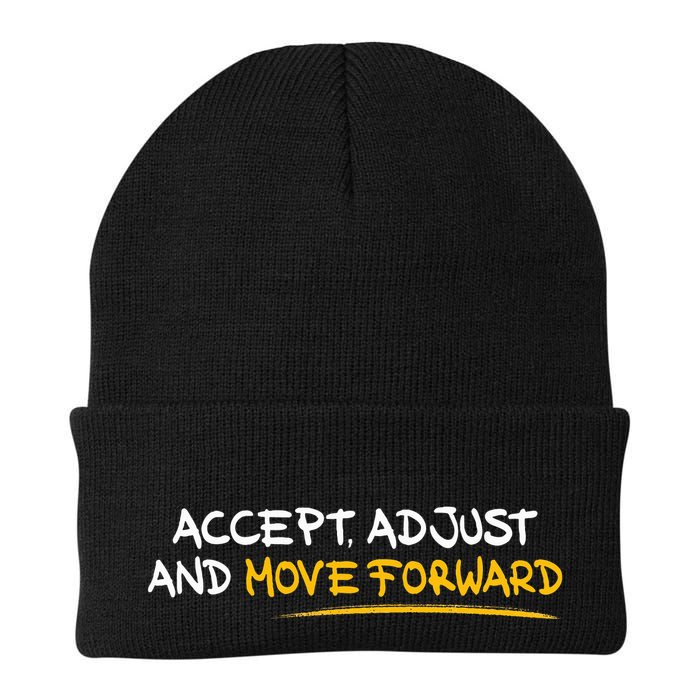 Accept Adjust And Move Forward Knit Cap Winter Beanie