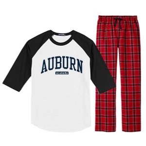 Auburn Alabama AL College University Style Navy Raglan Sleeve Pajama Set