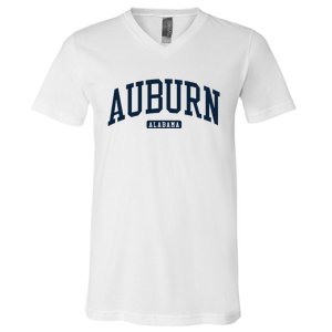 Auburn Alabama AL College University Style Navy V-Neck T-Shirt