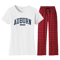 Auburn Alabama AL College University Style Navy Women's Flannel Pajama Set