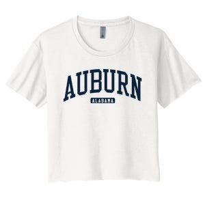 Auburn Alabama AL College University Style Navy Women's Crop Top Tee