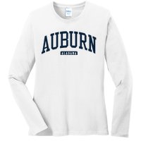 Auburn Alabama AL College University Style Navy Ladies Long Sleeve Shirt