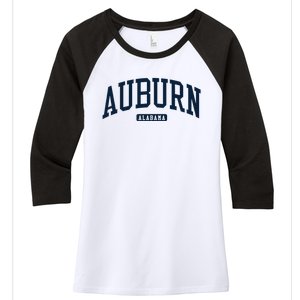 Auburn Alabama AL College University Style Navy Women's Tri-Blend 3/4-Sleeve Raglan Shirt