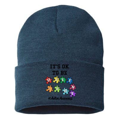 Autism Awareness Acceptance Its Ok To Be Different Meaningful Gift Sustainable Knit Beanie