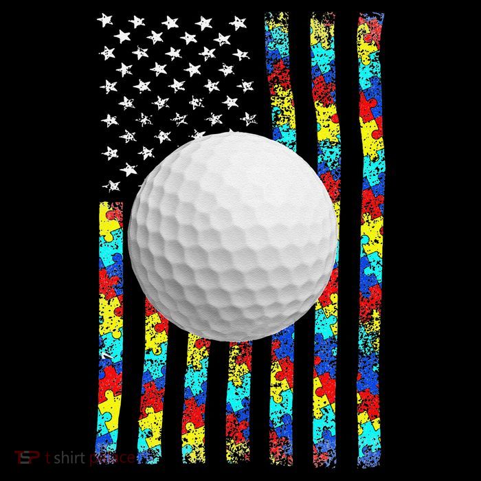 Autism Awareness American Flag Golf Premium T-Shirt