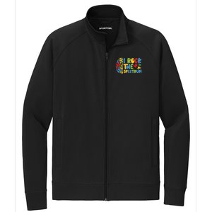 Autistic Autism Awareness I Rock The Spectrum Gift Stretch Full-Zip Cadet Jacket