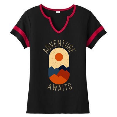 Adventure Awaits Ladies Halftime Notch Neck Tee