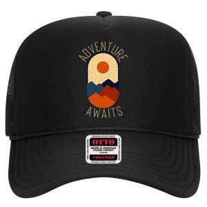 Adventure Awaits High Crown Mesh Back Trucker Hat