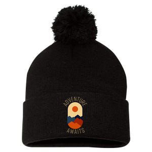 Adventure Awaits Pom Pom 12in Knit Beanie