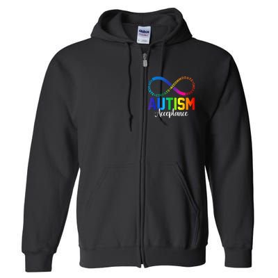 Autism Awareness Acceptance Infinity Symbol Full Zip Hoodie