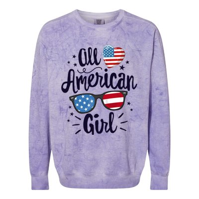 All American American Flag 4th Of July Patriotic Funny Gift Colorblast Crewneck Sweatshirt