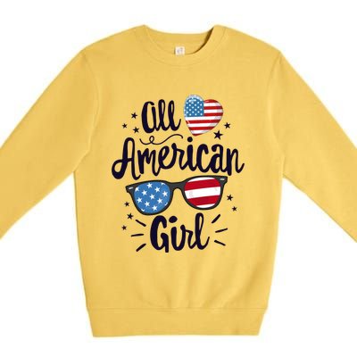 All American American Flag 4th Of July Patriotic Funny Gift Premium Crewneck Sweatshirt