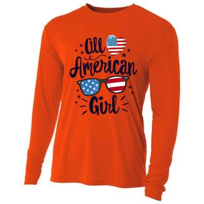 All American American Flag 4th Of July Patriotic Funny Gift Cooling Performance Long Sleeve Crew