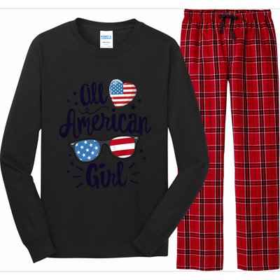 All American American Flag 4th Of July Patriotic Funny Gift Long Sleeve Pajama Set