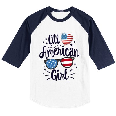 All American American Flag 4th Of July Patriotic Funny Gift Baseball Sleeve Shirt