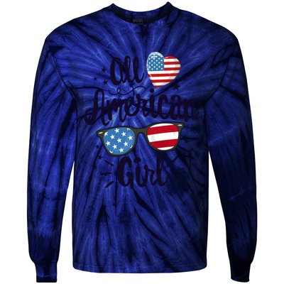 All American American Flag 4th Of July Patriotic Funny Gift Tie-Dye Long Sleeve Shirt