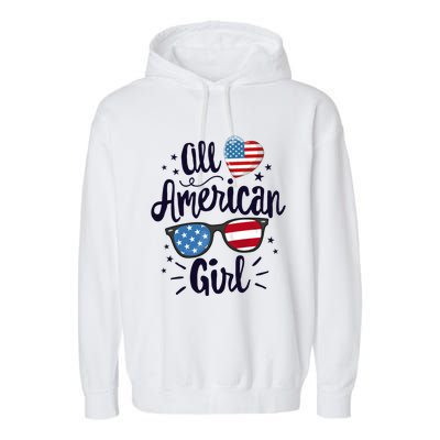 All American American Flag 4th Of July Patriotic Funny Gift Garment-Dyed Fleece Hoodie