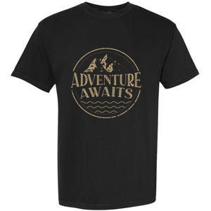 Adventure Awaits Adventure Camping Mountain Garment-Dyed Heavyweight T-Shirt