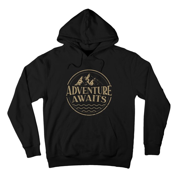 Adventure Awaits Adventure Camping Mountain Hoodie