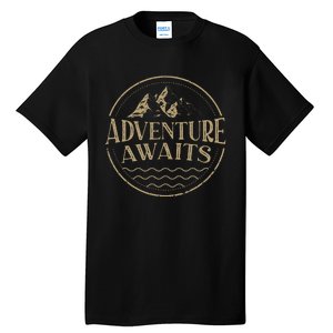 Adventure Awaits Adventure Camping Mountain Tall T-Shirt