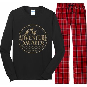 Adventure Awaits Adventure Camping Mountain Long Sleeve Pajama Set