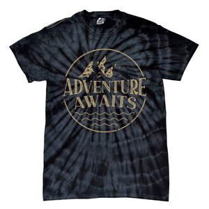 Adventure Awaits Adventure Camping Mountain Tie-Dye T-Shirt