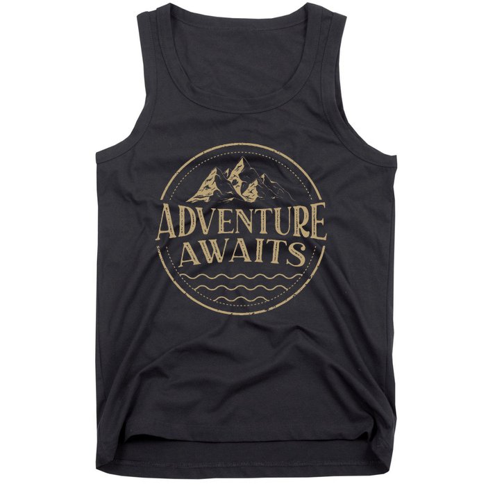 Adventure Awaits Adventure Camping Mountain Tank Top