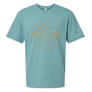 Adventure Awaits Adventure Camping Mountain Sueded Cloud Jersey T-Shirt