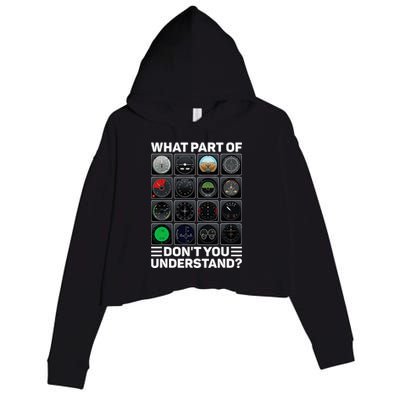 Airline Aircraft Airplane Pilot Tools Instruments Indicators Crop Fleece Hoodie