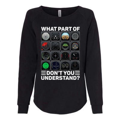 Airline Aircraft Airplane Pilot Tools Instruments Indicators Womens California Wash Sweatshirt