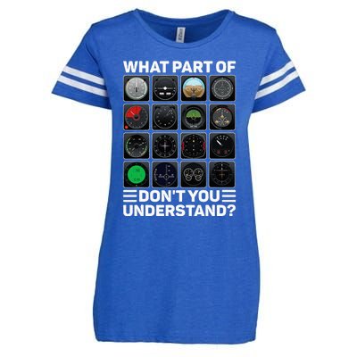 Airline Aircraft Airplane Pilot Tools Instruments Indicators Enza Ladies Jersey Football T-Shirt