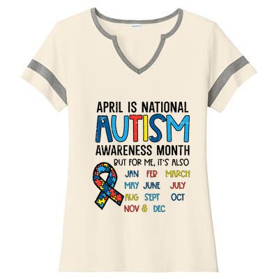 April Autism Awareness Month Acceptance Ladies Halftime Notch Neck Tee