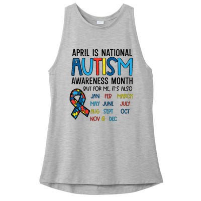 April Autism Awareness Month Acceptance Ladies PosiCharge Tri-Blend Wicking Tank