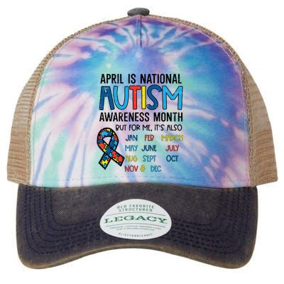 April Autism Awareness Month Acceptance Legacy Tie Dye Trucker Hat