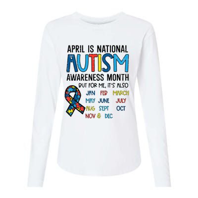 April Autism Awareness Month Acceptance Womens Cotton Relaxed Long Sleeve T-Shirt