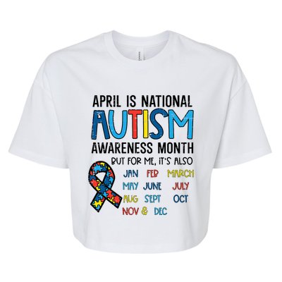 April Autism Awareness Month Acceptance Bella+Canvas Jersey Crop Tee