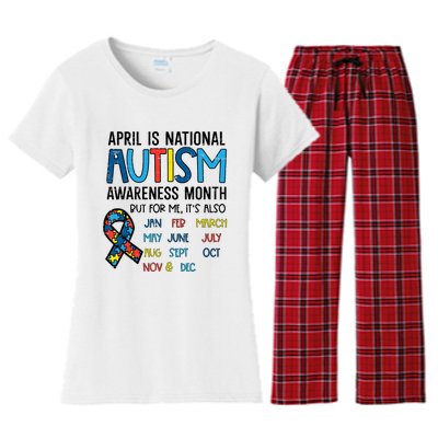 April Autism Awareness Month Acceptance Women's Flannel Pajama Set