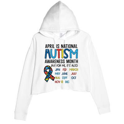 April Autism Awareness Month Acceptance Crop Fleece Hoodie