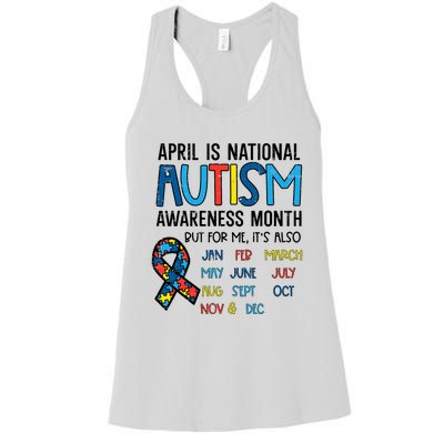 April Autism Awareness Month Acceptance Women's Racerback Tank