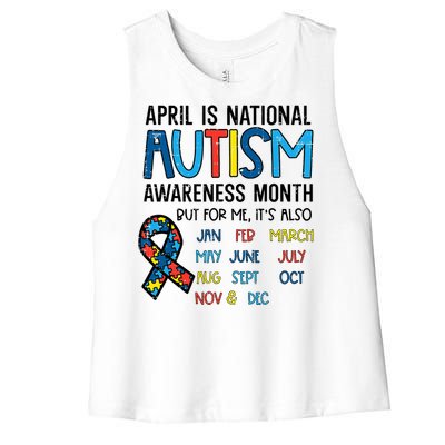 April Autism Awareness Month Acceptance Women's Racerback Cropped Tank