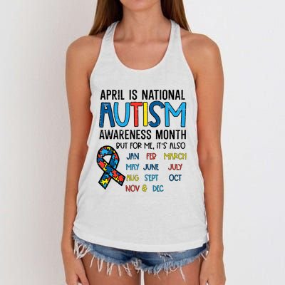 April Autism Awareness Month Acceptance Women's Knotted Racerback Tank