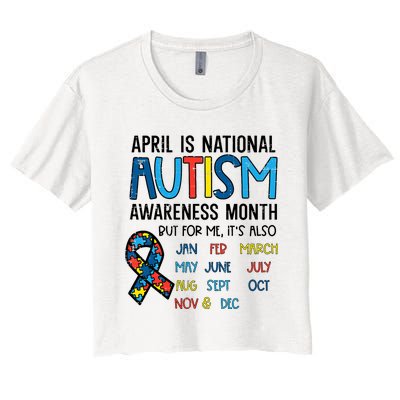 April Autism Awareness Month Acceptance Women's Crop Top Tee