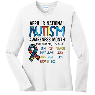 April Autism Awareness Month Acceptance Ladies Long Sleeve Shirt