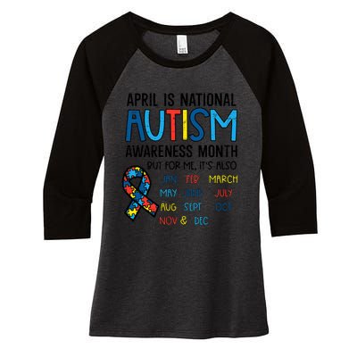 April Autism Awareness Month Acceptance Women's Tri-Blend 3/4-Sleeve Raglan Shirt